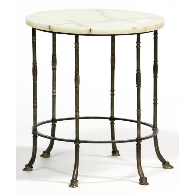 continental-bronze-and-alabaster-round-side-table