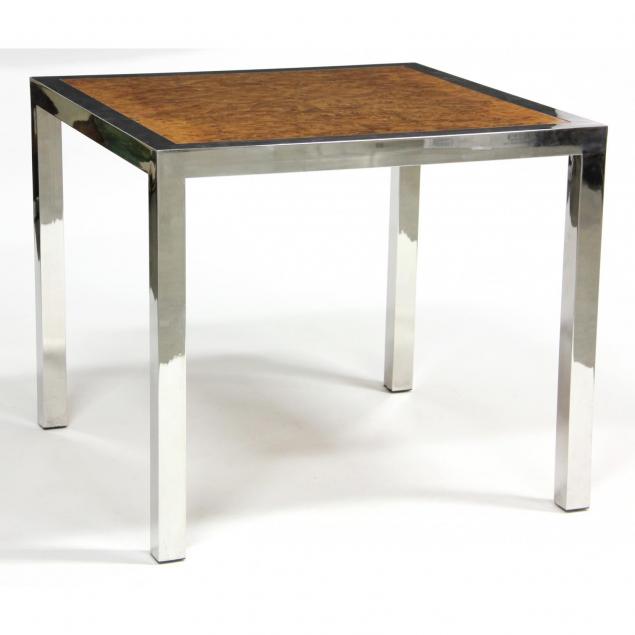 milo-baughman-style-chrome-and-burlwood-veneer-squaretable