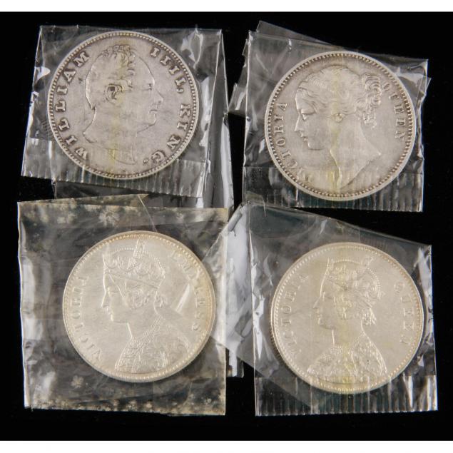 british-india-four-19th-century-silver-rupees