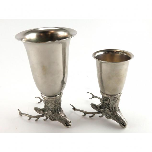 two-gucci-silverplate-stag-head-stirrup-cups