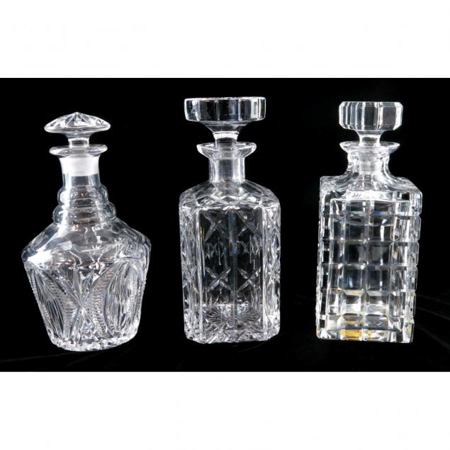 three-cut-glass-decanters