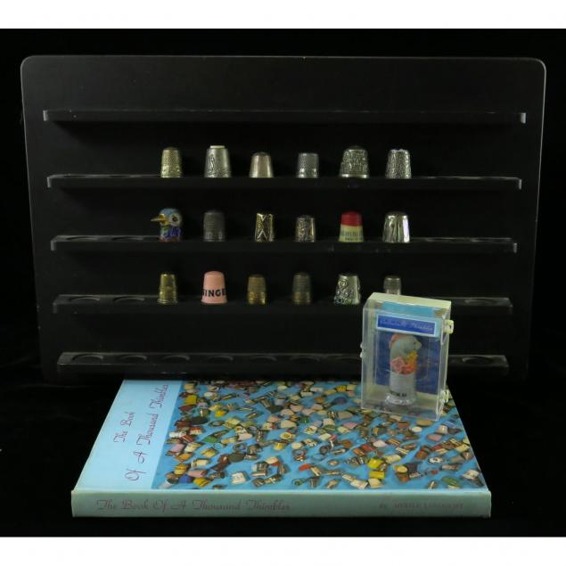 the-book-of-a-thousand-thimbles-autographed-book-and-nineteen-collectible-thimbles