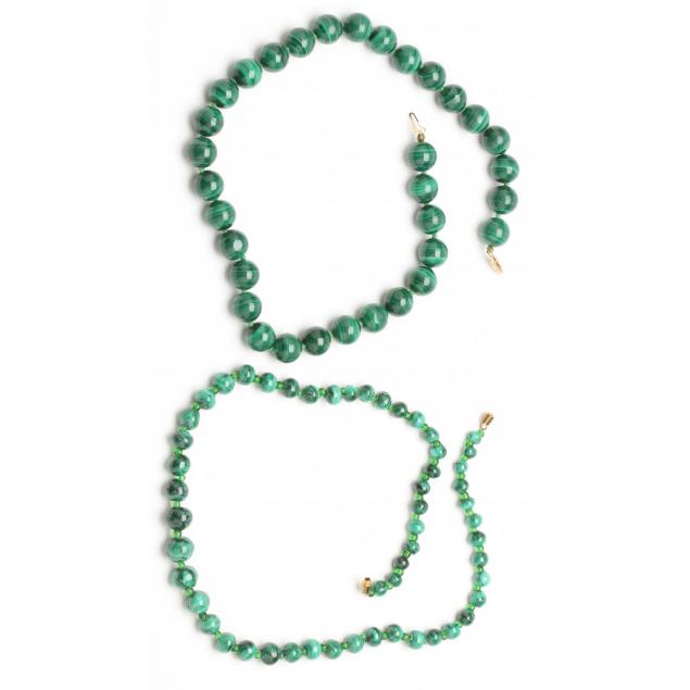 two-malachite-bead-necklaces