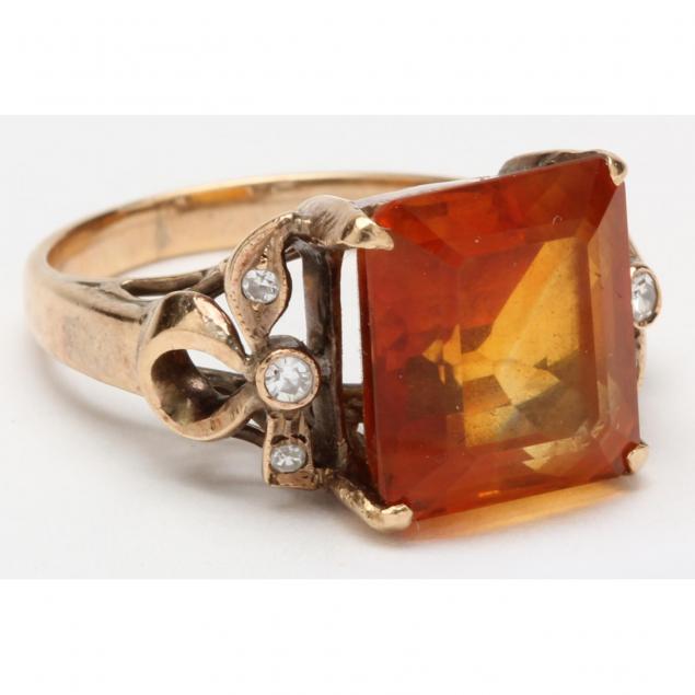 vintage-citrine-and-diamond-ring