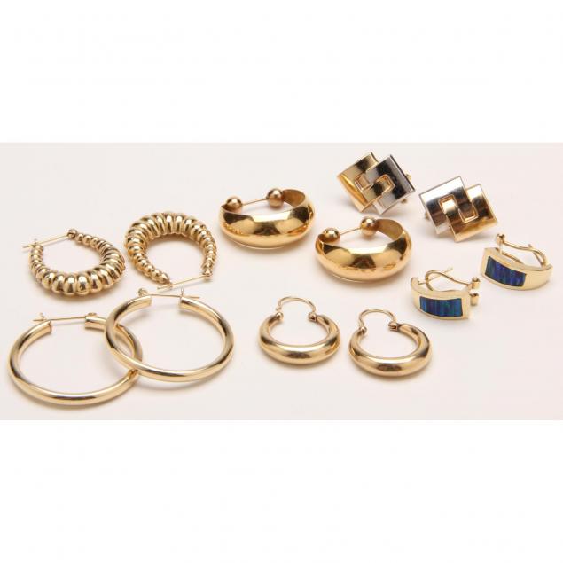six-pairs-of-gold-earrings