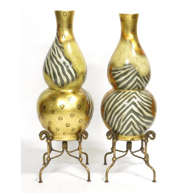 pair-of-animal-print-decorative-oversized-vases