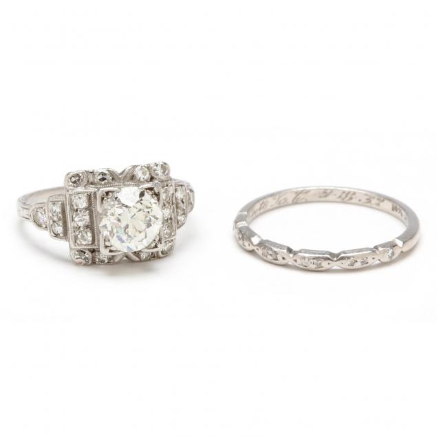 vintage-platinum-and-diamond-wedding-set