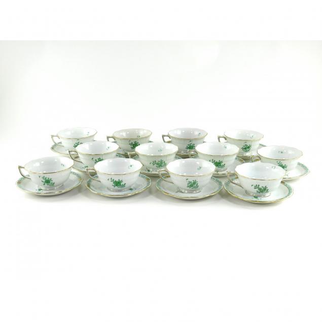 24-piece-herend-chinese-bouqet-tea-cup-saucer-set