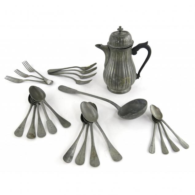 group-of-antique-pewter