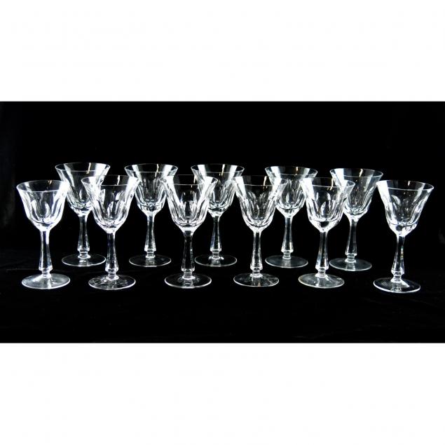 set-of-eleven-crystal-wine-stems