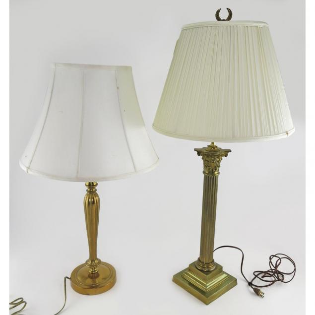 two-brass-table-lamps