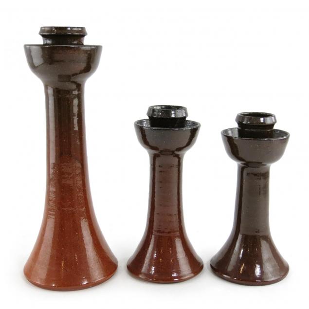three-ben-owen-master-potter-candlesticks