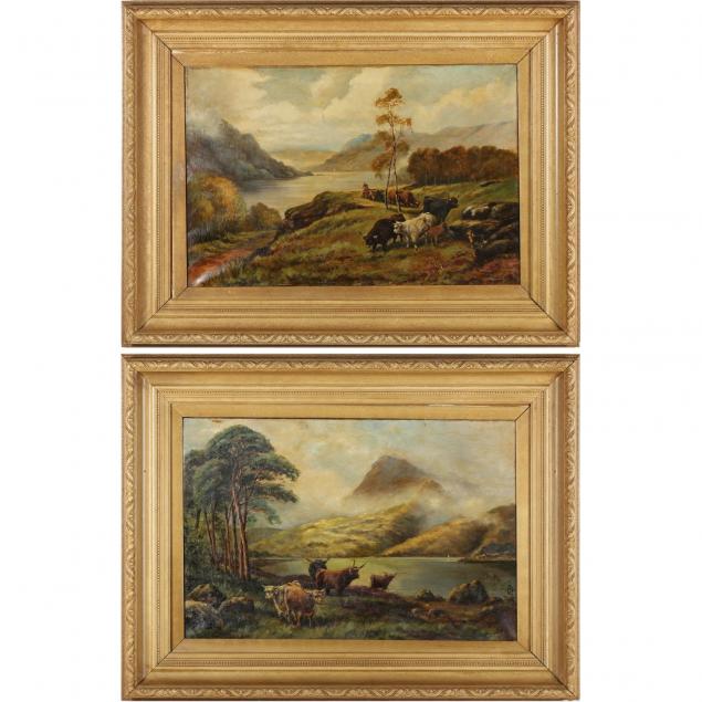 pair-of-victorian-scottish-highlands-landscape-paintings