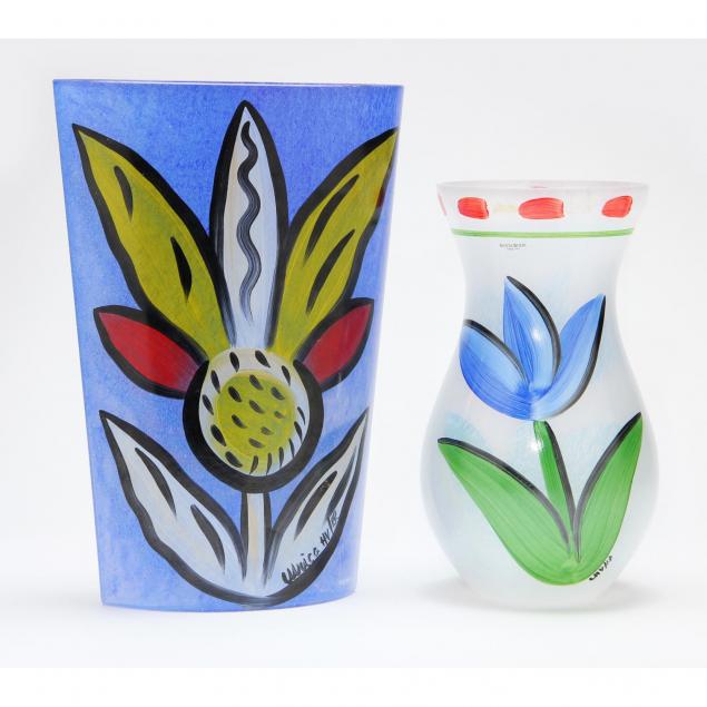 ulrica-hydman-vallien-two-tulipa-glass-vases