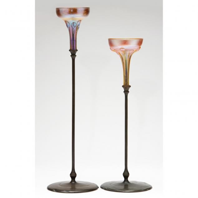 two-tiffany-studios-bronze-candlesticks