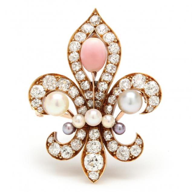 vintage-pearl-diamond-and-coral-brooch-pendant