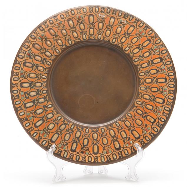 l-c-tiffany-enamel-decorated-bronze-charger