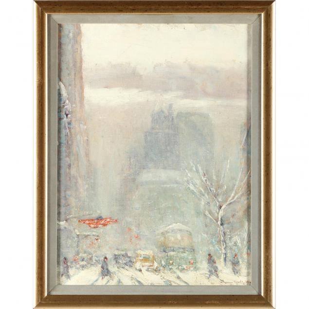 johann-berthelsen-1883-1972-5th-avenue-in-snow
