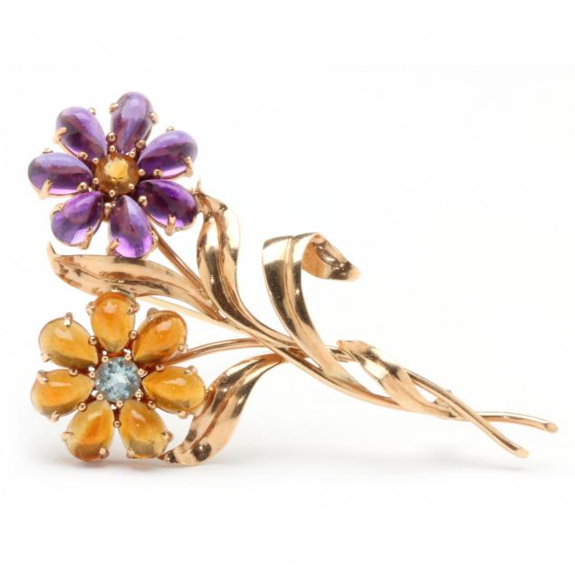 retro-rose-gold-citrine-and-amethyst-brooch