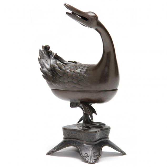 chinese-bronze-duck-form-incense-burner