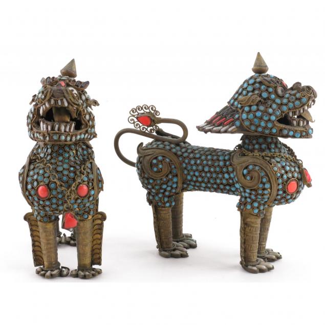 pair-of-nepalese-enameled-foo-lions