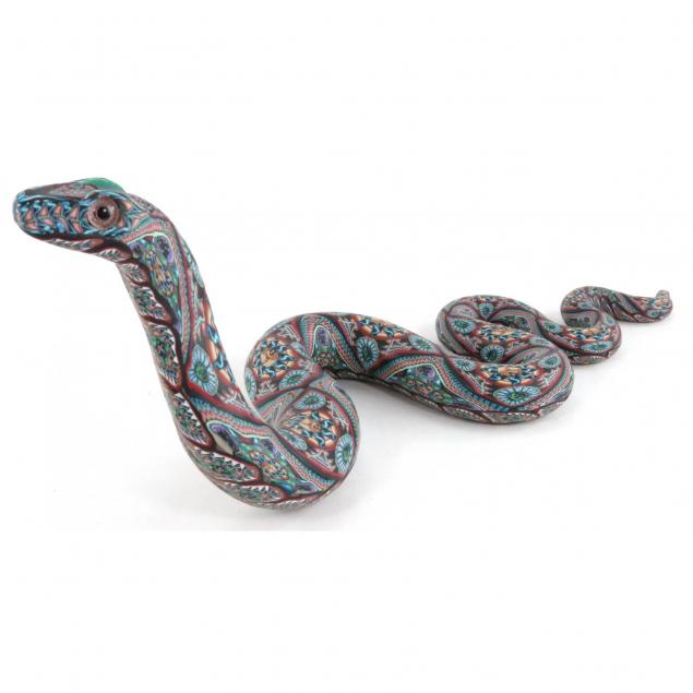 millefiori-clay-snake-sculpture