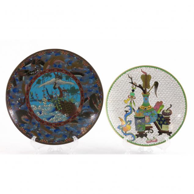 two-cloisonne-cabinet-plates