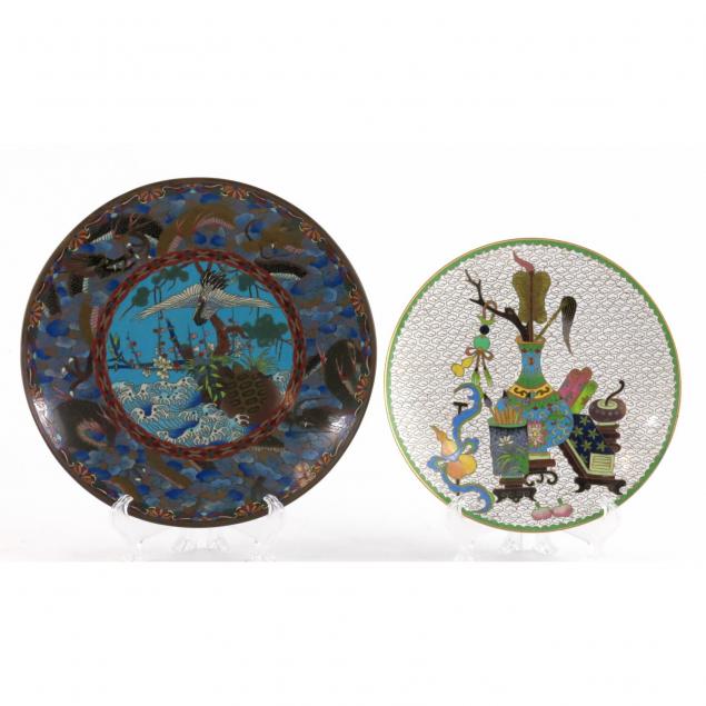 two-cloisonne-cabinet-plates