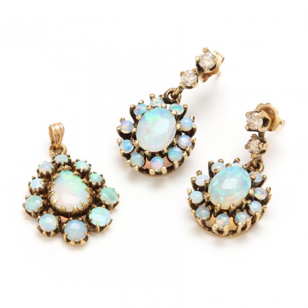 vintage-14kt-opal-and-diamond-earrings-and-pendant