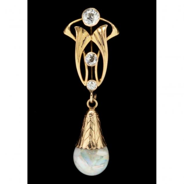 art-nouveau-diamond-and-floating-opal-brooch