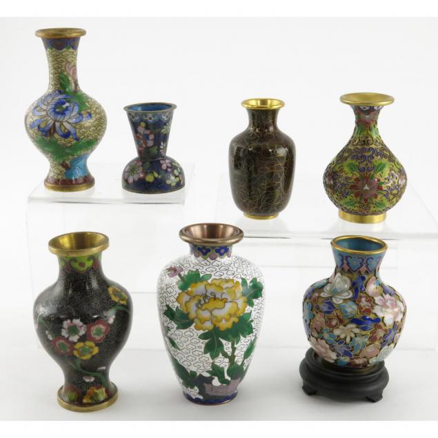 eight-cloisonne-cabinet-vases