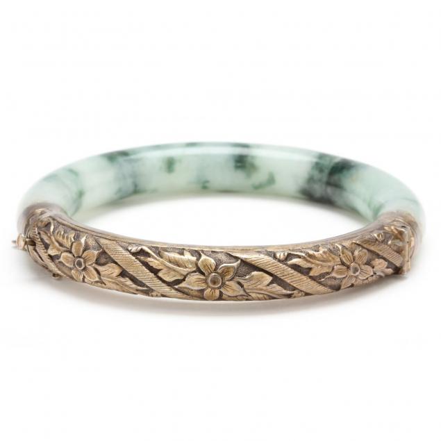 vintage-silver-and-jade-bangle-bracelet