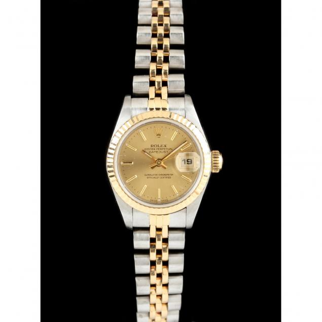 lady-s-stainless-steel-and-18kt-datejust-watch-rolex