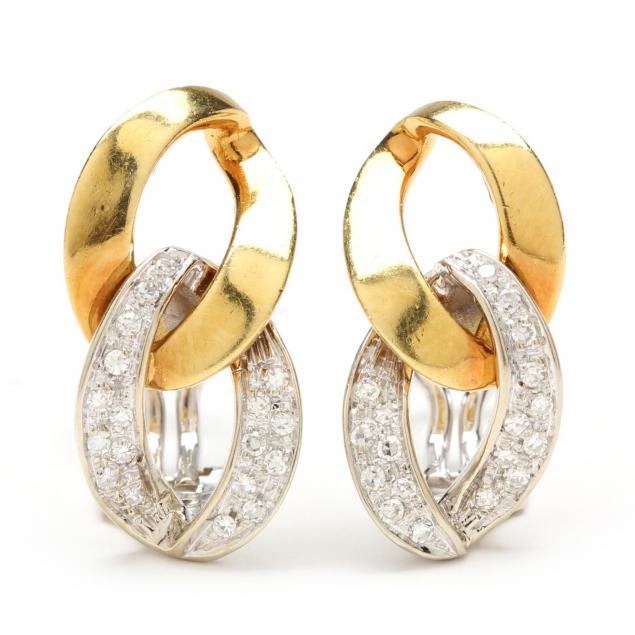 pair-18kt-two-tone-gold-and-diamond-earrings-italian
