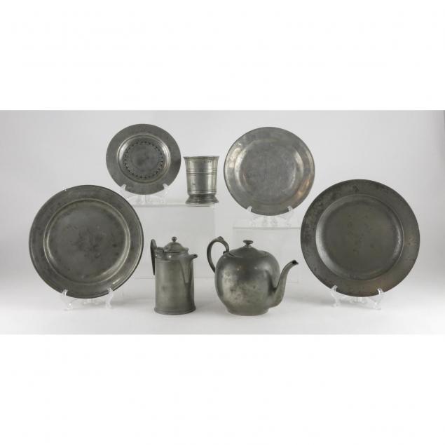 seven-pieces-of-antique-pewter