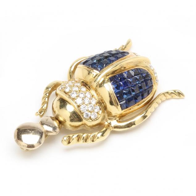 18kt-sapphire-and-diamond-scarab-pendant