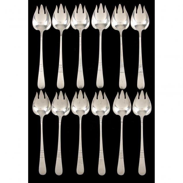 set-of-12-gorham-modern-american-sterling-silver-ice-cream-forks