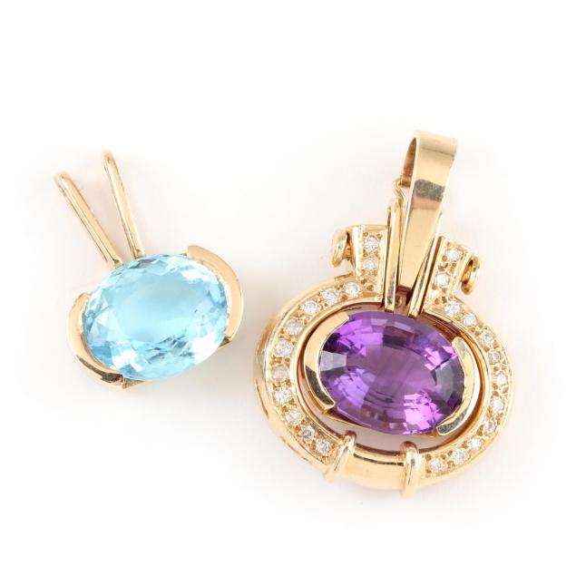 14kt-diamond-frame-pendant-with-topaz-and-amethyst-pendants