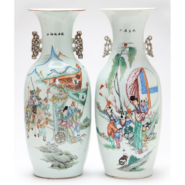 near-pair-of-chinese-wucai-floor-vases