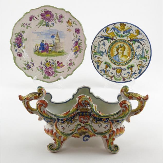 three-pieces-of-italian-faience