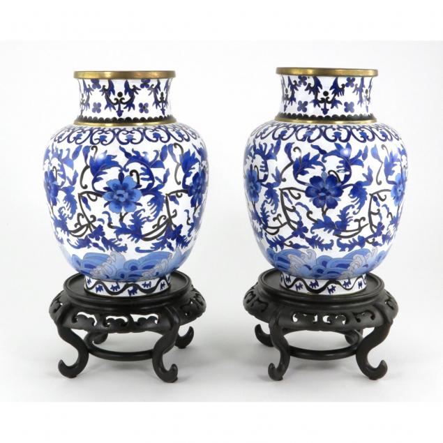 pair-of-chinese-blue-and-white-cloisonne-vases
