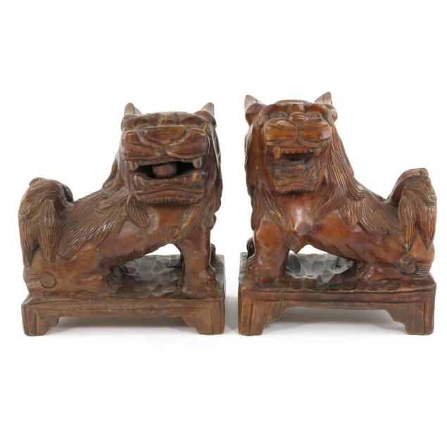 pair-of-chinese-carved-wood-foo-dogs
