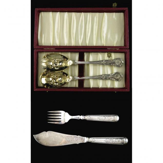 four-silver-plate-serving-utensils