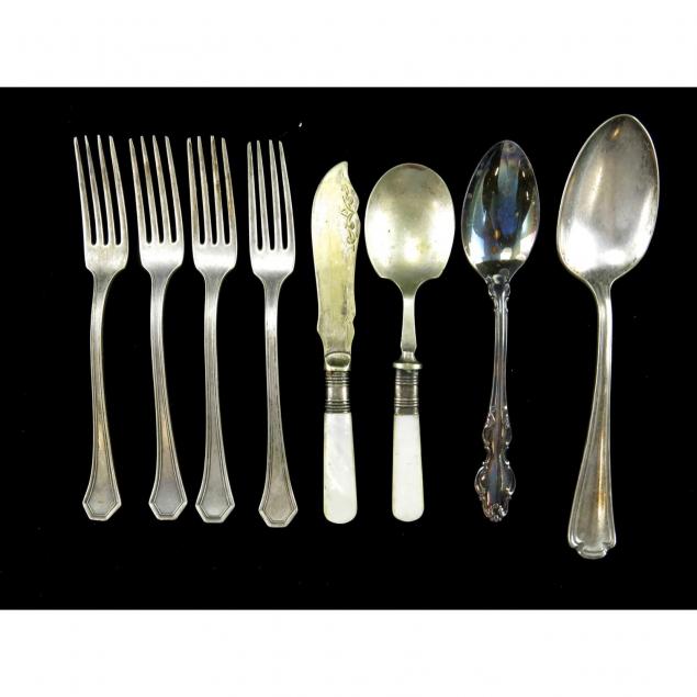group-of-silver-plate-flatware