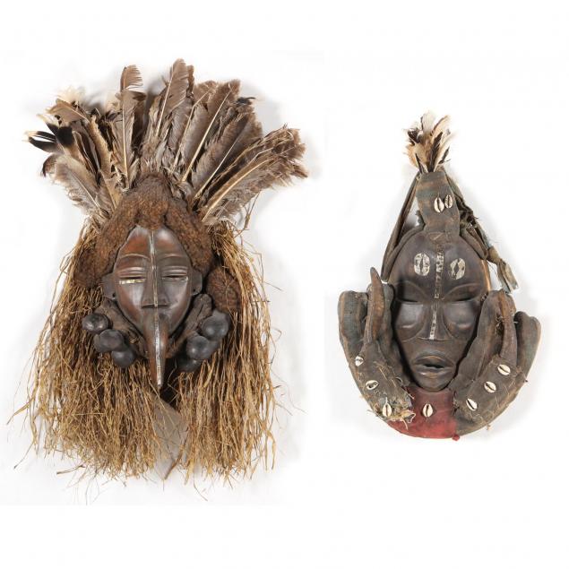 two-ivory-coast-tribal-masks