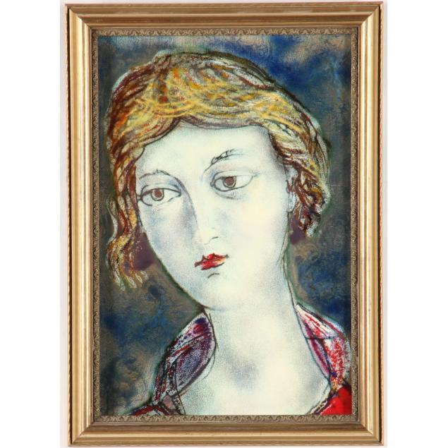 mid-century-enamel-portrait-of-a-woman