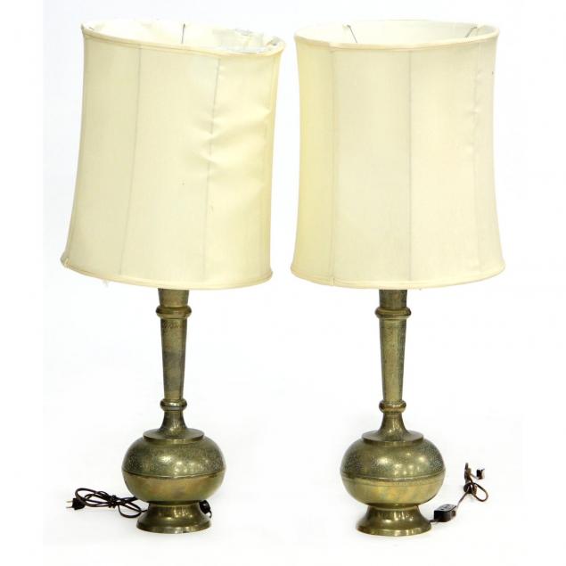 pair-of-south-asian-brass-lamps