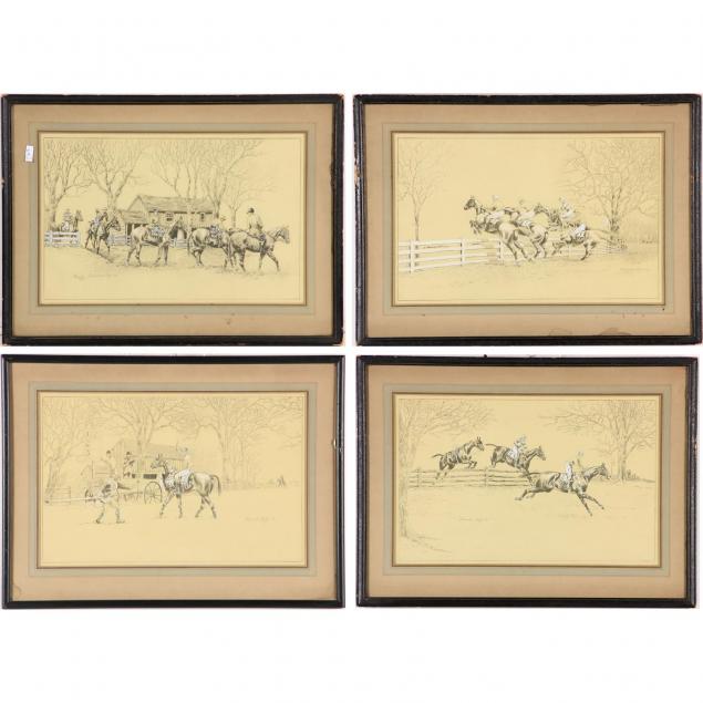 four-equestrian-lithographs-signed-edward-king
