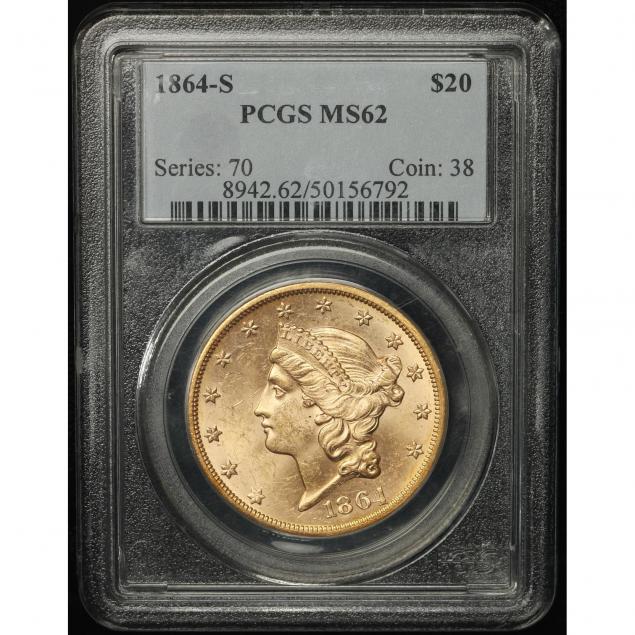 1864-s-20-gold-pcgs-ms62