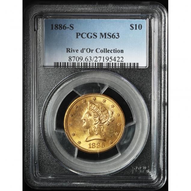 1886-s-10-gold-pcgs-ms63-rive-d-or-collection